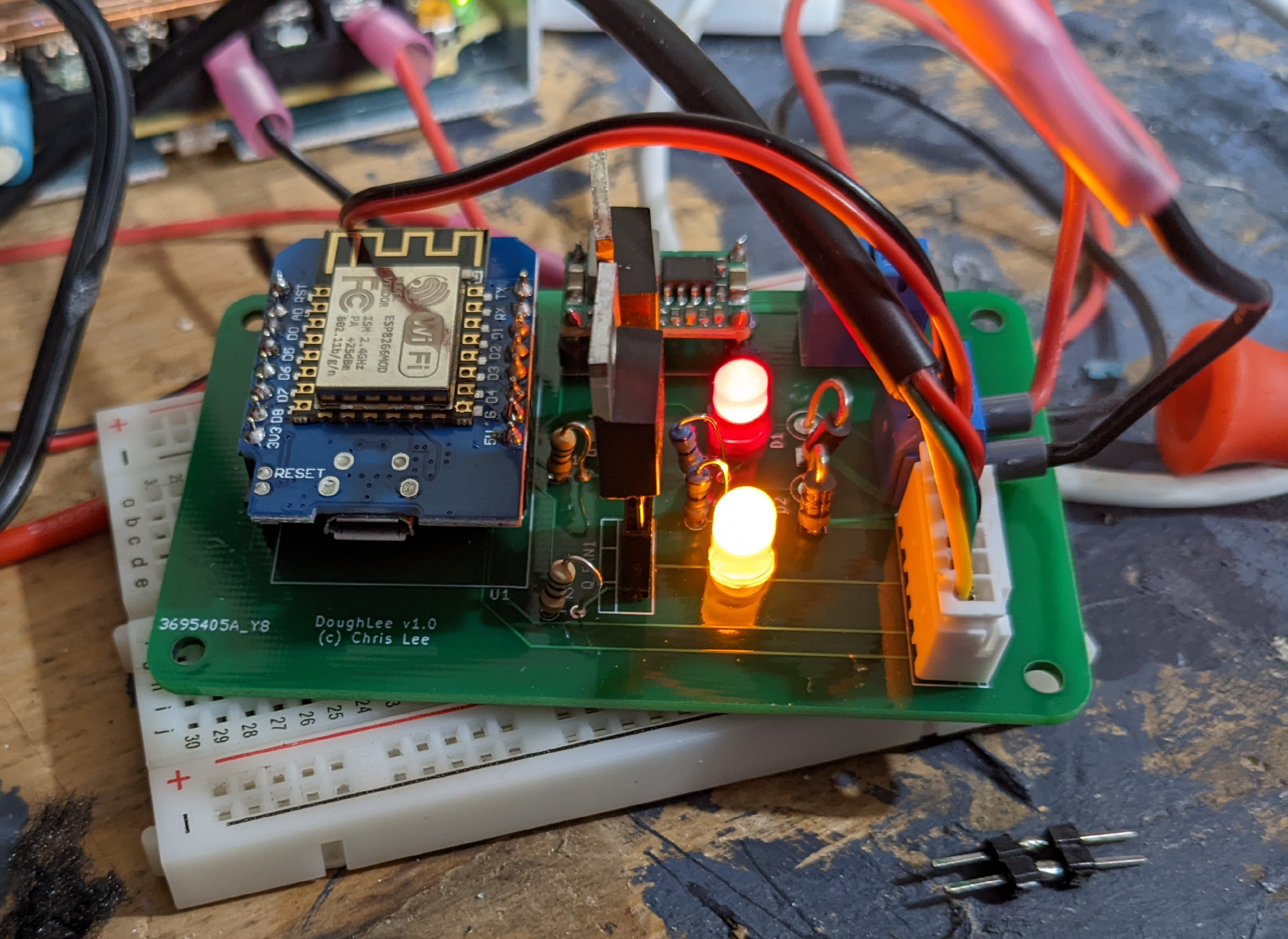 Earlier version of PCB, using a Wemos D1 mini clone