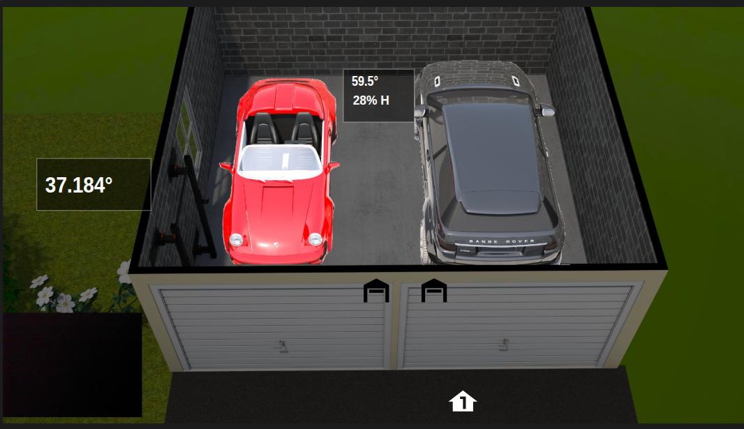 Home Assitant/Floorplan render of garage state