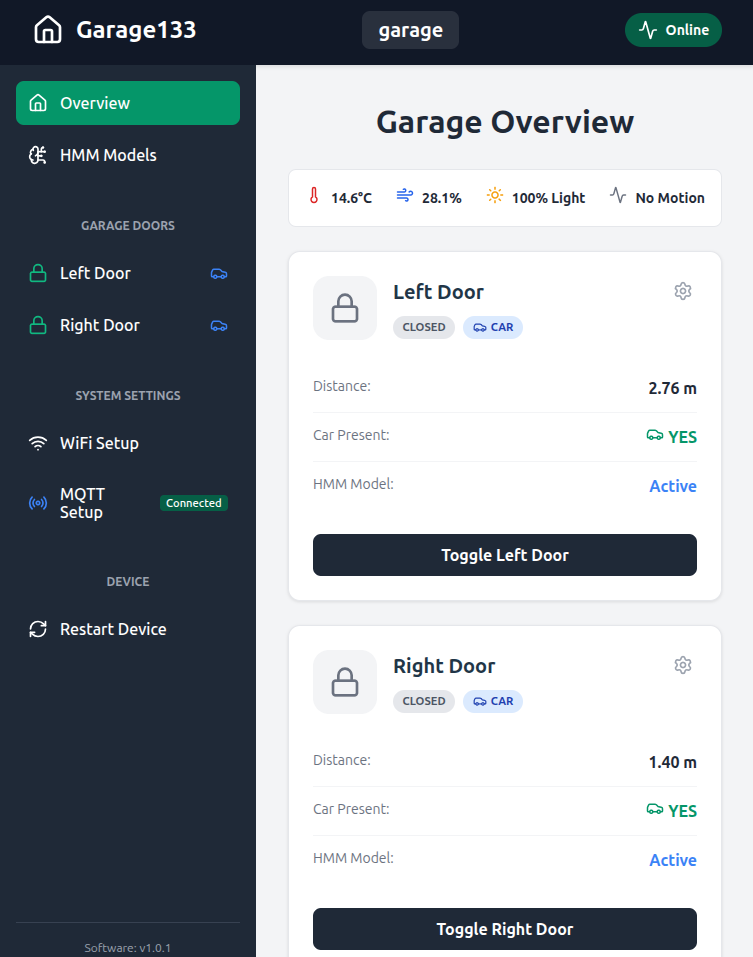 Garage133 Svelte Dashboard