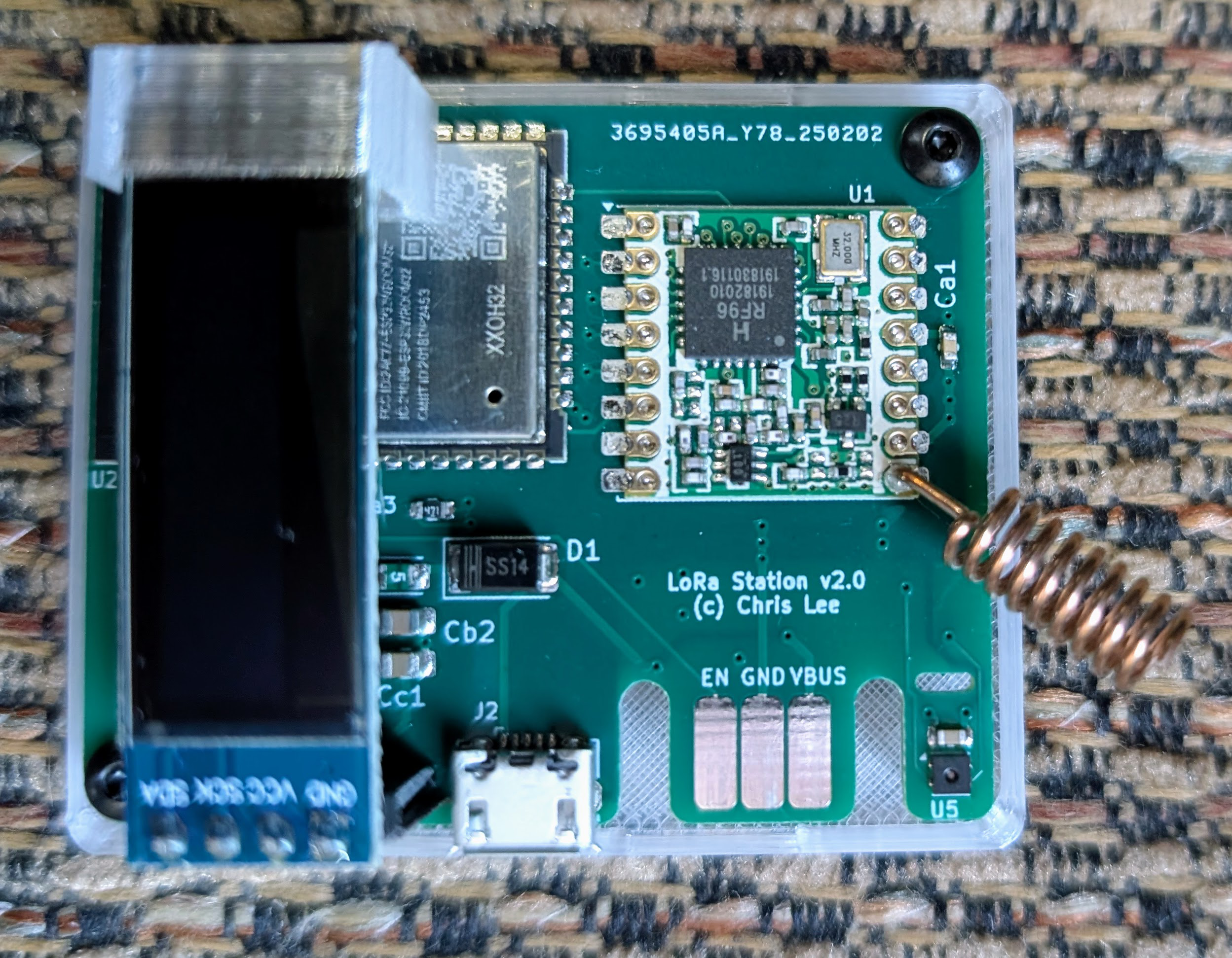 LoRa to WiFi base station PCB