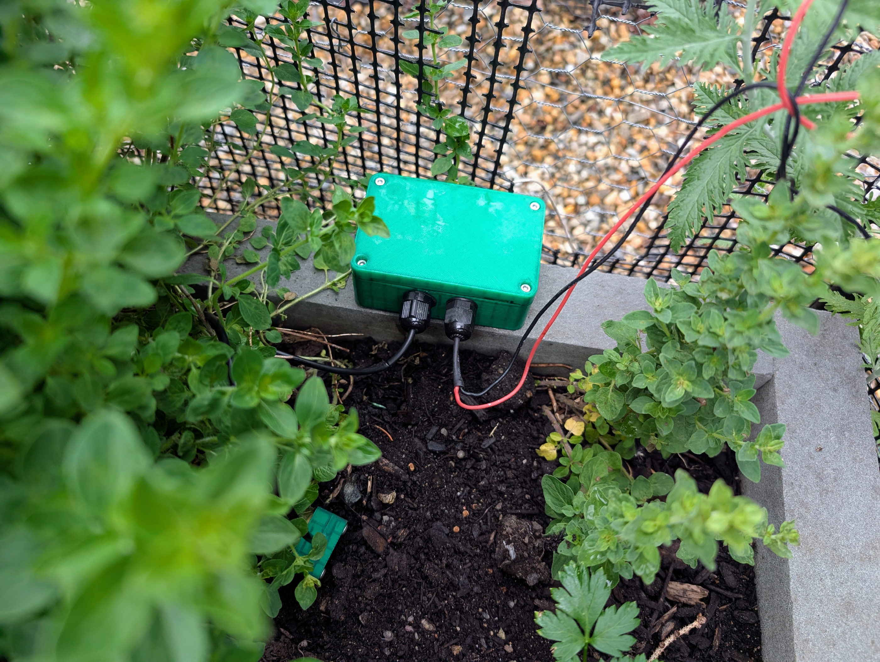 A Garden133 sensor in our raised beds