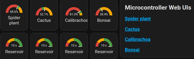 Plant133 status and controls integrated into the Home Assistant dashboard