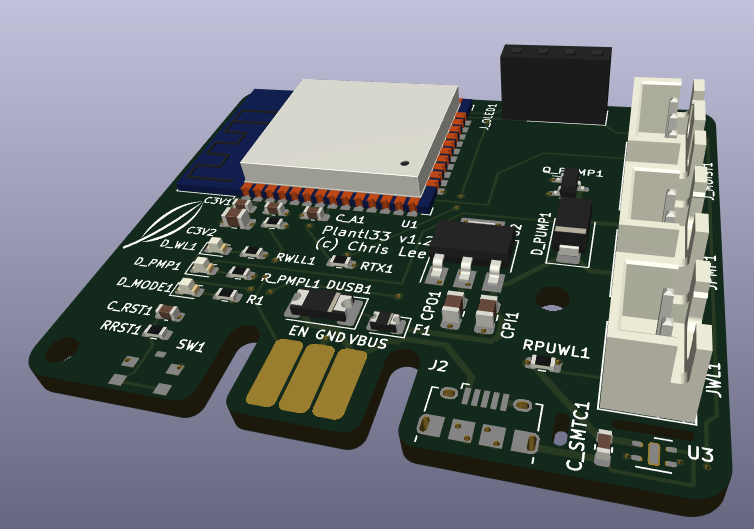 KiCad PCB layout design for the Plant133 project