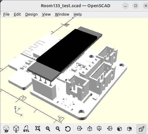 Room133 board in OpenSCAD