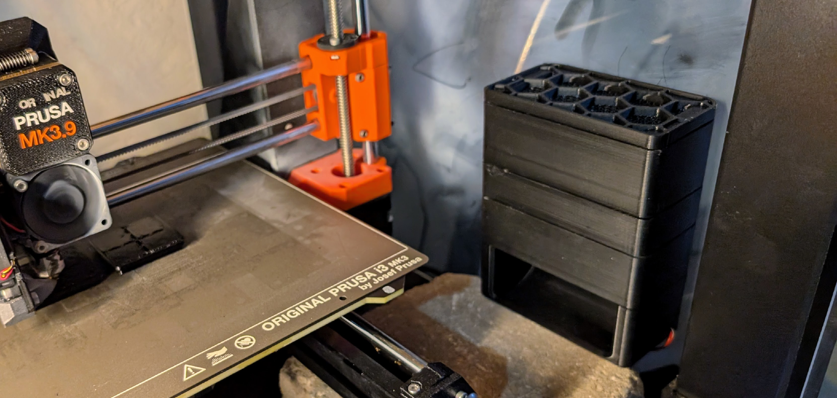 Bento box filter in printer enclosure