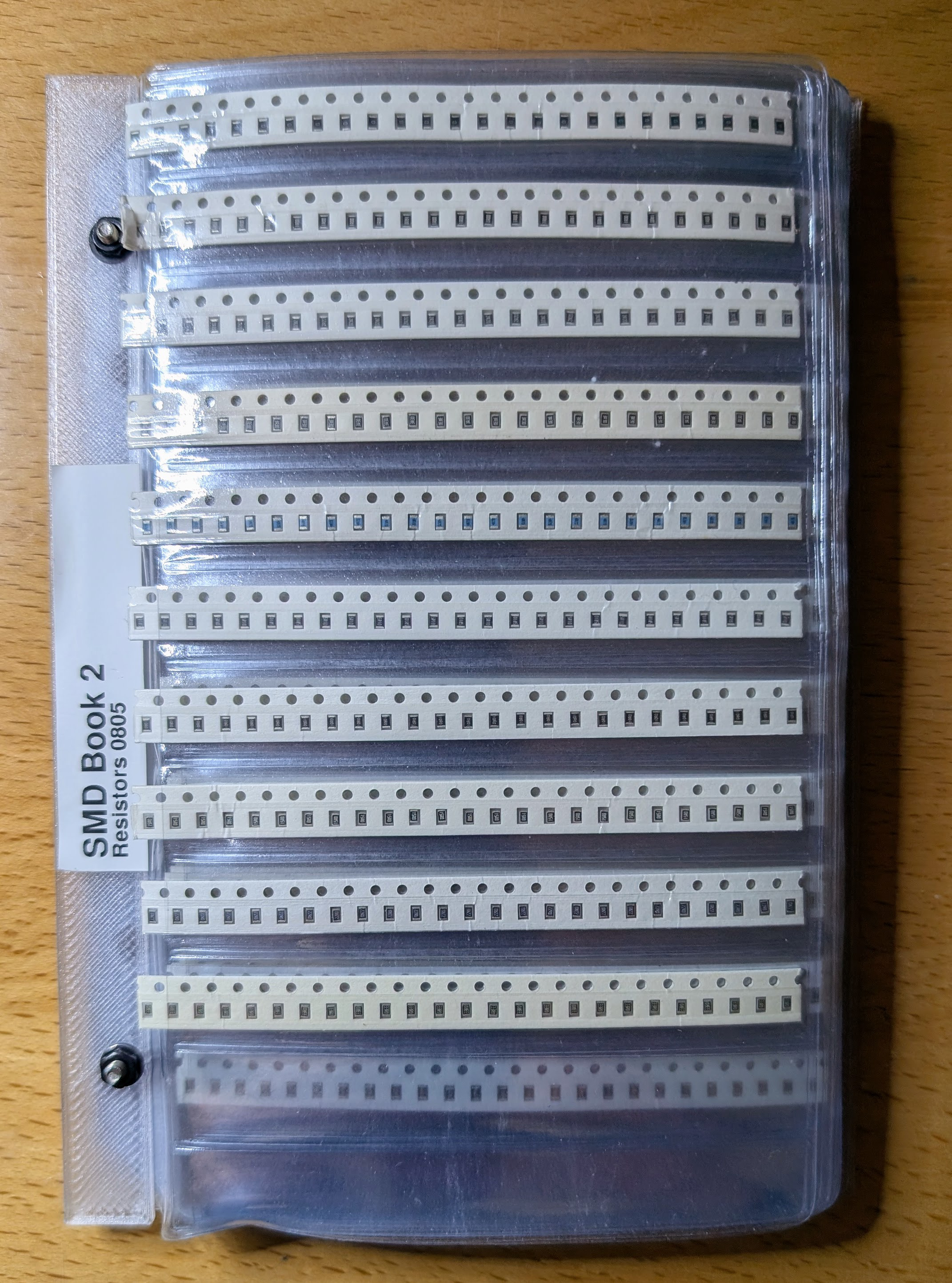 A DIY SMD component book (front)