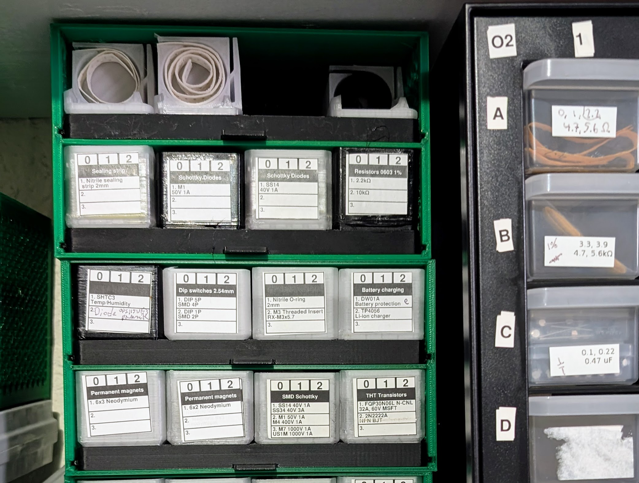 SMD Tape Storage in Bulk Storage Cabinet