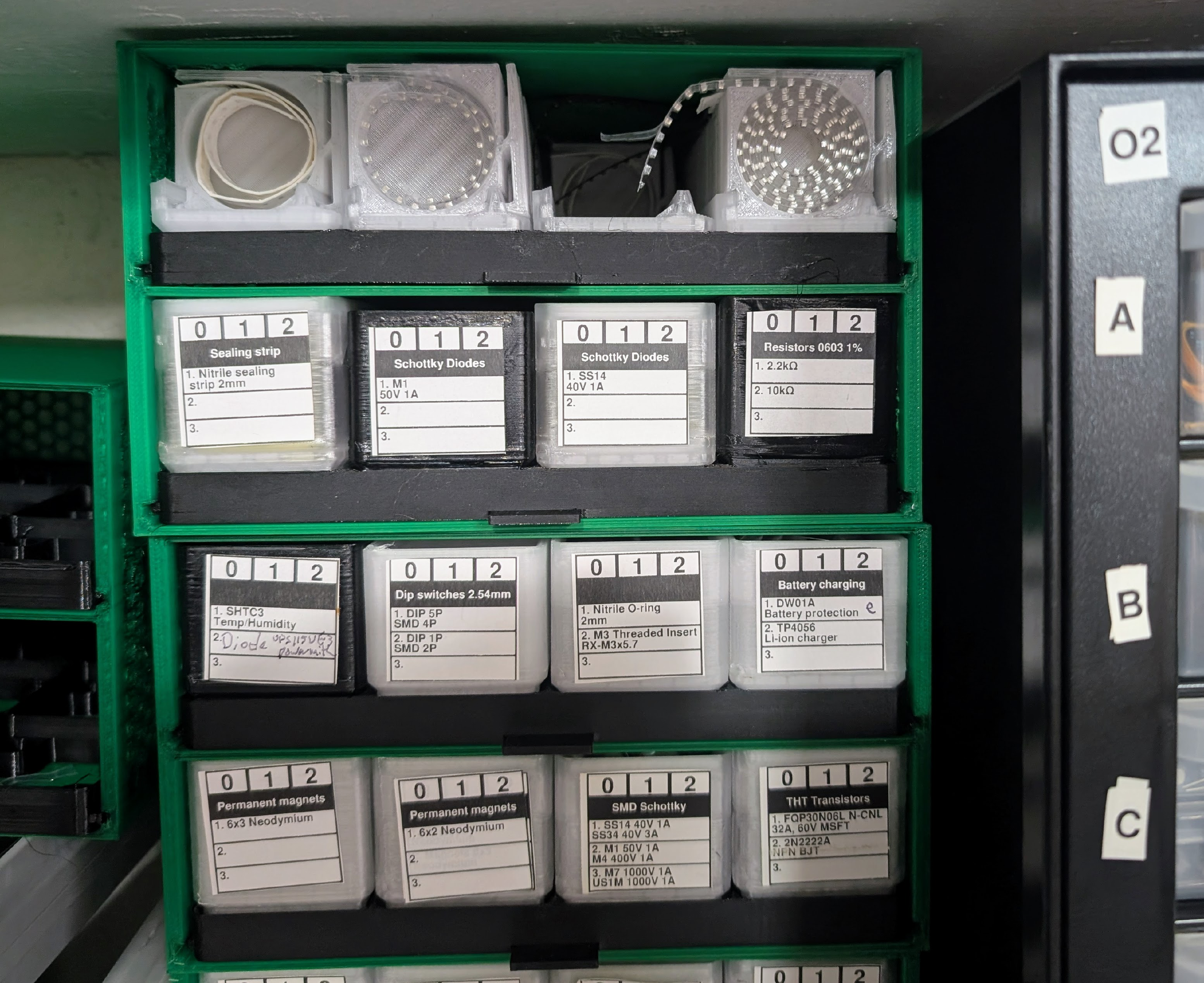 SMD Tape Storage in Bulk Storage Cabinet