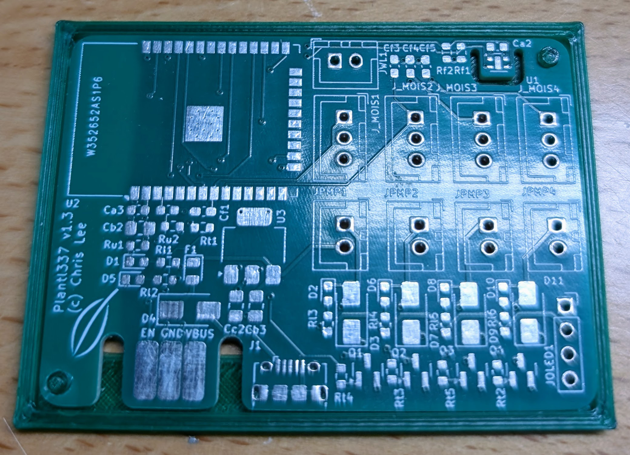PCB seated in the fixture